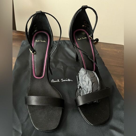 Paul Smith NEW Mila Black satin Sandals - Picture 2 of 12